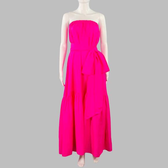 ANAAK Size XS Sakura Pink Silk Ruffled Strapless Dress - Picture 1 of 5
